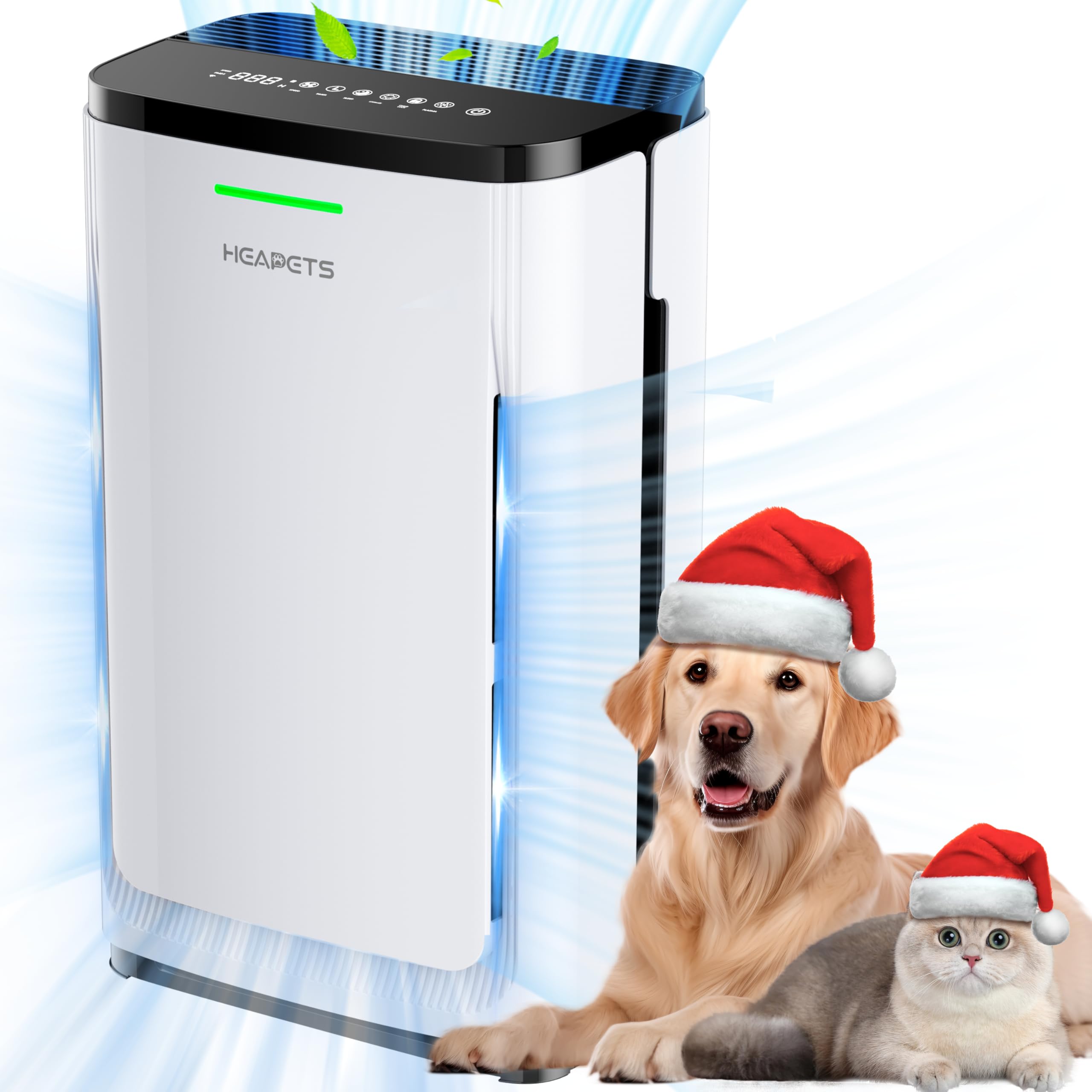Pet Air Purifiers For Home Large Room Up To 2500 Sq Ft, Efficient 7 Stage Filter, Hepa Air Cleaner For Pet Hair Dander Odor Alle